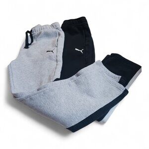 Puma Youth Boys Sweatpants Lot – Size L (10-12) – Gray/Black + Black/White, EUC